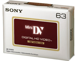 Sony DVM63HDV, 63 minut Mini DV kazeta pro HDV kamery
