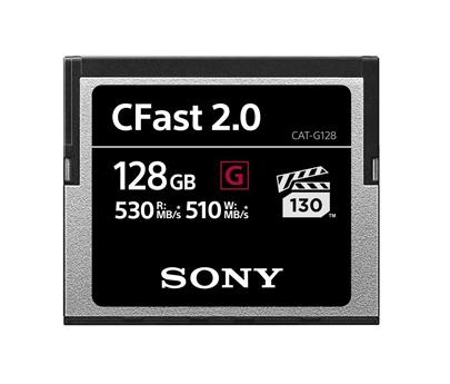 SONY G Series CFast 2.0 Memory Card, read 530MB/s, write 510MB/s, Video Speed Class VGP130, záruka 5let