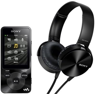 Sony MP4 16GB NWZ-E585 černý + sluchátka MDR-XB450
