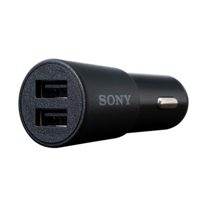 Sony nabíjecí adaptér, DC12/24 V vstup, 2 výstupní USB Type A, výkon 5V 4,8A, barva černá