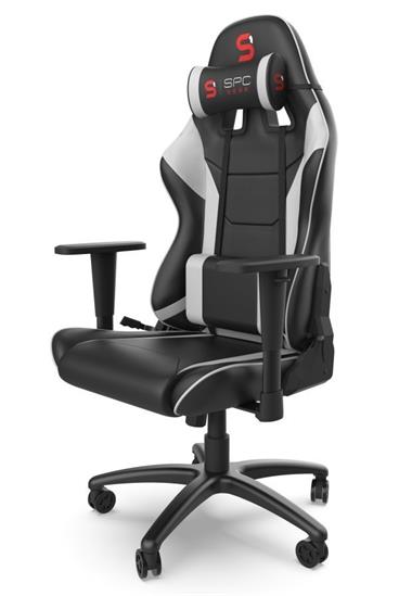SPC Gear SR300 V2 WH herní židle černo-bílá - kožená