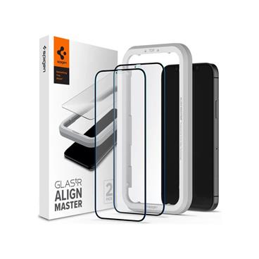 Spigen Glas tR ALM FC tvrzené sklo iPhone 12 Pro Max 2 ks černé