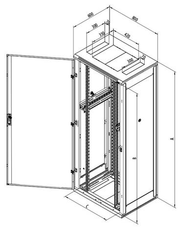 Stojanový rozvaděč 42U (š)800x(h)600 plech.dveře