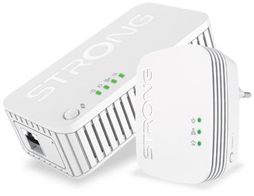 STRONG sada 2 adaptérů Powerline WF 1000 DUO MINI/ Powerline 1000 Mbit/s/ Wi-Fi 750 Mbit/s/ 1x LAN/ bílý