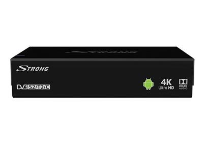 STRONG UHD android box SRT 2400/ 4K Ultra HD/ DVB-S2/T2/C/ IPTV/ H.265/HEVC/ HDMI/ 4x USB/ BT/ LAN/ Wi-Fi/ černý