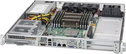 SUPERMICRO chassis short1U,4x fixed 2,5" HDD,350W,front I/O