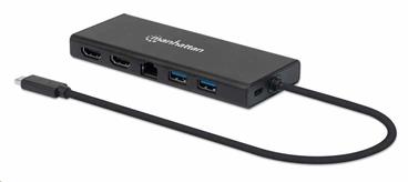 SuperSpeed USB-C to Dual HDMI Multiport Adapter, USB 3.2 Gen 1 Type-C Male to Two HDMI (up to 4K@30H