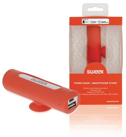 Sweex SW2500PB001RE - Přenosná Powerbanka 2500 mAh USB Červená