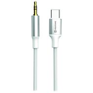 SWISSTEN AUDIO ADAPTÉR TEXTILE USB-C (samec) / 3,5 mm JACK (samec) 1,5M BÍLÝ