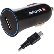 SWISSTEN CAR CHARGER WITH USB 1A POWER + CABLE MICRO USB