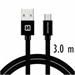 SWISSTEN DATA CABLE USB / MICRO USB TEXTILE 3,0M BLACK