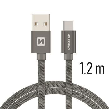 SWISSTEN DATA CABLE USB / USB-C TEXTILE 1,2M GREY