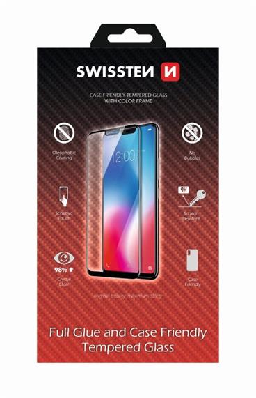 SWISSTEN OCHRANNÉ SKLO CASE FRIENDLY HUAWEI Y6 2019 ČERNÉ