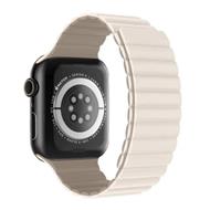 SWISSTEN ŘEMÍNEK PRO APPLE WATCH SILIKONOVÝ - MAGNETIC 38 / 40 / 41 mm BÍLÁ / CAPPUCCINO