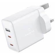 SWISSTEN SÍŤOVÝ ADAPTÉR GaN 2x USB-C + 1x USB 70W pro UK zásuvku