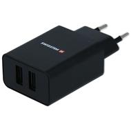 SWISSTEN SÍŤOVÝ ADAPTÉR SMART IC 2x USB 2,1A POWER ČERNÝ (ECO BALENÍ)