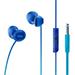 TCL sluchátka do uší, drátová, mikrofon, 10-23K, 104 dB, Repro: 8.6mm, 28 Ohm, modrá