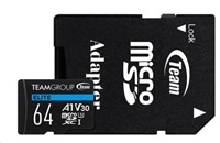 TEAM MicroSDXC karta 64GB ELITE A1 V30 UHS-I U3 + SD adapter