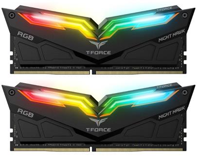 TEAM T-FORCE Night Hawk RGB 16GB DDR4 3200MHz / DIMM / CL16-18-18-38 / Black / 1,35V / KIT 2x 8GB