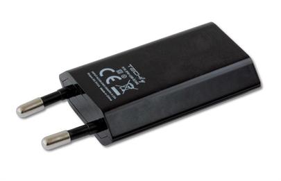 Techly Slim síťová USB nabíječka 230V -> 5V/1A černá