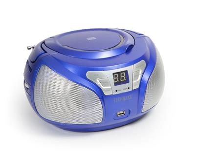 Technaxx Boombox CD přehrávač, BT, FM, USB, modrý