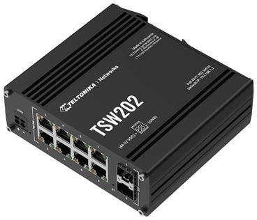 Teltonika TSW202 průmyslový L2 manažovaný switch, 8 x PoE+ 10/100/1000, 2x SFP, bez zdroje