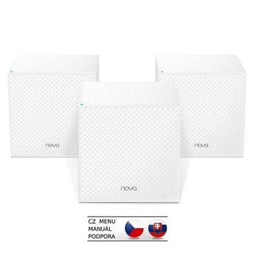 Tenda Nova MW12 (3-pack) WiFi AC2100 Mesh Gigabit system Tri Band, 9x GLAN/GWAN, SMART CZ aplikace