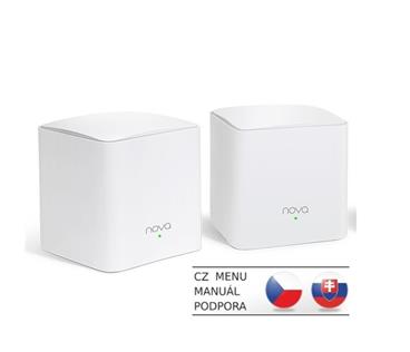 Tenda Nova MW5c (2-pack) WiFi AC1200 Mesh Gigabit system Dual Band, 4x GLAN/GWAN, SMART CZ aplikace