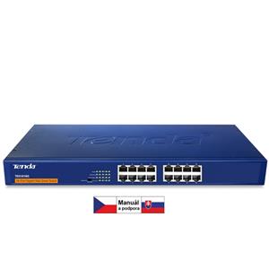 Tenda TEG1016G 16xGigabit Switch, Kov, Rackmount