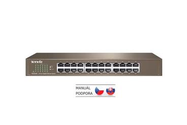 Tenda TEG1024D - 24-port Gigabit Ethernet Switch, 10/100/1000 Mbps, Fanless, Rackmount, Kov