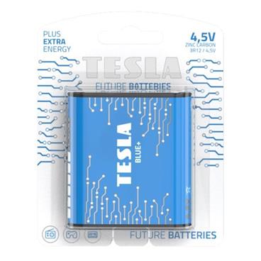 TESLA BLUE+ Zinc Carbon baterie 4,5V (3R12, plochá, blister) 1 ks