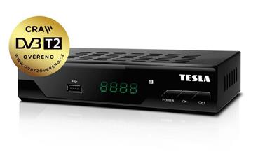 TESLA DVB-T/T2 přijímač TE-320/ Full HD/ H.265/HEVC/ CRA ověřeno/ FTA/ PVR/ EPG/ USB/ HDMI/ LAN/ SCART/ youtube/ černý