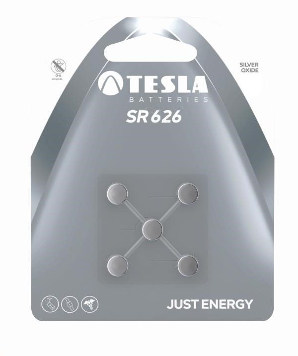 TESLA SILVER Oxide baterie SR626, blister, 5 ks