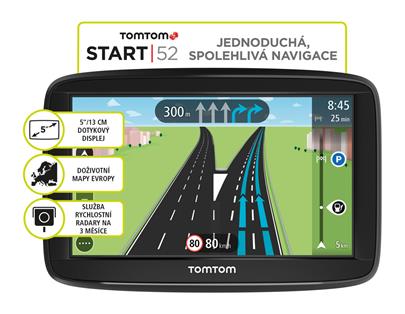 TomTom START 52 Europe, LIFETIME mapy