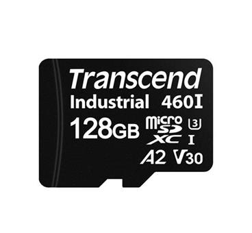 Transcend 128GB microSDXC460I UHS-I U3 V30 A2 3K P/E (3D TLC) průmyslová paměťová karta, 100MB/s R, 85MB/s W, černá