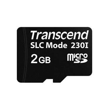 Transcend 2GB microSD230I 3D TLC (SLC mode) průmyslová paměťová karta, 100MB/s R, 70MB/s W, černá