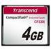 Transcend 4GB INDUSTRIAL TEMP CF220I CF CARD (SLC) Fixed disk and UDMA5