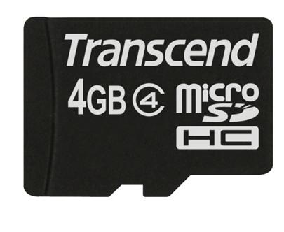 Transcend 4GB microSDHC (Class 4) paměťová karta (bez adaptéru)