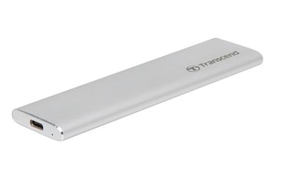 Transcend CM80 externí SSD rámeček, M.2 SATA SSD typ 2242/2260/2280 B+M key, USB 3.0/USB-C, celohliníkový, stříbrný