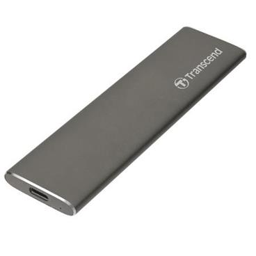 Transcend ESD250C 960GB USB 3.1 Gen2 (USB-C) Externí SSD disk (3D TLC), 520MB/R, 460MB/W, kompaktní rozměry, kov, šedý