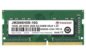 Transcend JetRAM 16GB SODIMM DDR4 2666 2Rx8 1Gx8 CL19 1.2V