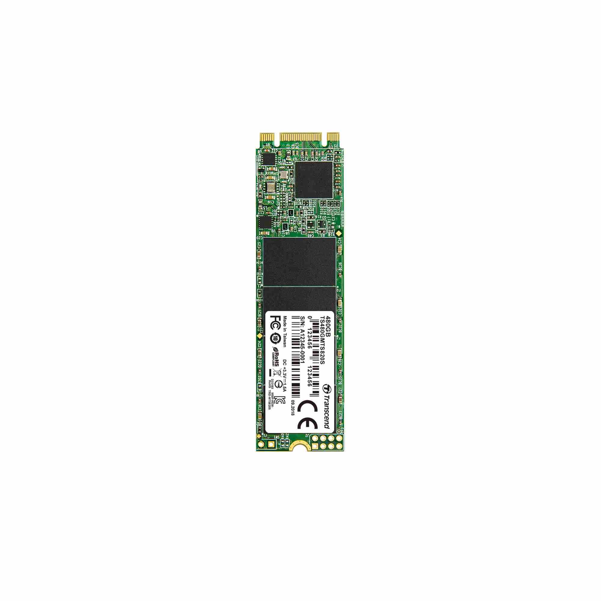 TRANSCEND M.2 SSD MTS820 480GB, M.2 2280, SATA III 6Gb/s, TLC