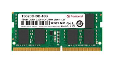 Transcend paměť 16GB SODIMM DDR4 3200 2Rx8 1Gx8 CL22 1.2V