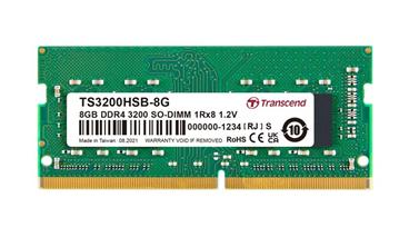 Transcend paměť 8GB SODIMM DDR4 3200 1Rx8 1Gx8 CL22 1.2V