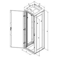 Triton 19' rozvaděč stojanový 15U/600x600 plechové dveře, šedá