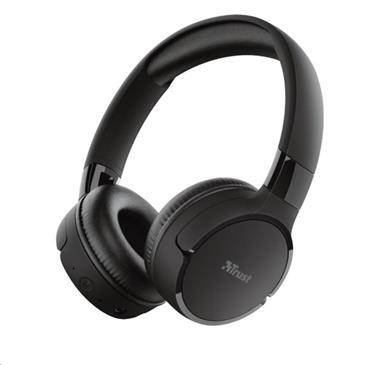 TRUST bezdrátová sluchátka Zena Bluetooth Wireless Headphones, black/černá