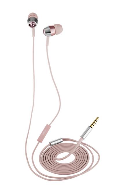 TRUST Crystal In-ear Headphones with microphone & remote - pink