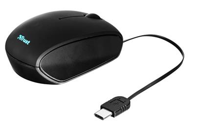 Trust USB Type-C Retractable Mini Mouse - black