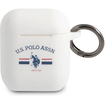 U.S. Polo Horses Flag Silikonové pouzdro pro Airpods 1/2 bílé