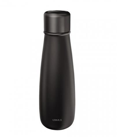 UMAX chytrá láhev Smart Bottle U4/ upozornění na pitný režim/ objem 400ml/ provoz 30 dní/ USB/ ocel